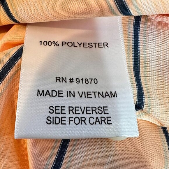 PGA Tour Mens Size S Peach Striped Golf Polo Shirt Official Licensed Product NWT - Picture 5 of 6